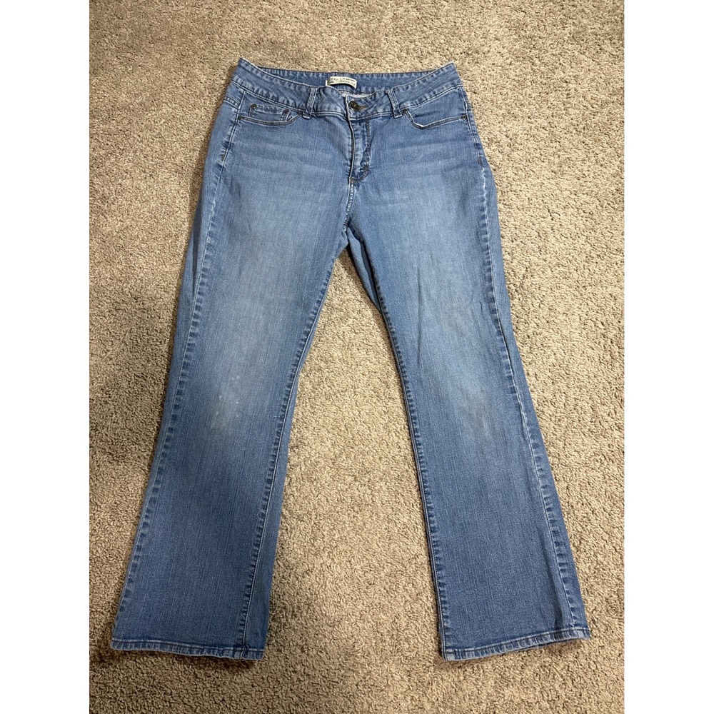 Riders by Lee Womens No Gap Waist Bootcut Jeans Medium Wash Denim Sz 14M